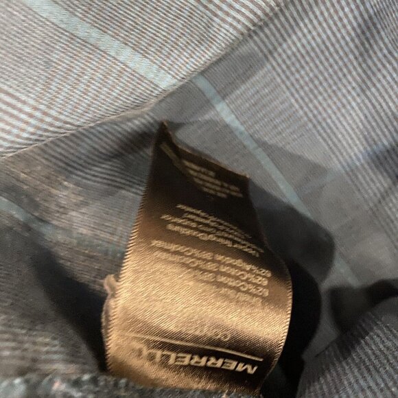 Merrell Select Wick Shirt Mens Large Button Down Long Sleeve Blue Plaid - Picture 6 of 6